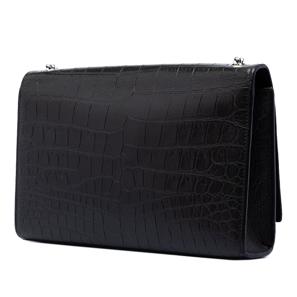 Classic Monogram Tassel Crossbody Bag Crocodile Embossed Leather Medium