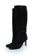 Women's Gucci Black suede knee boots with GG logo