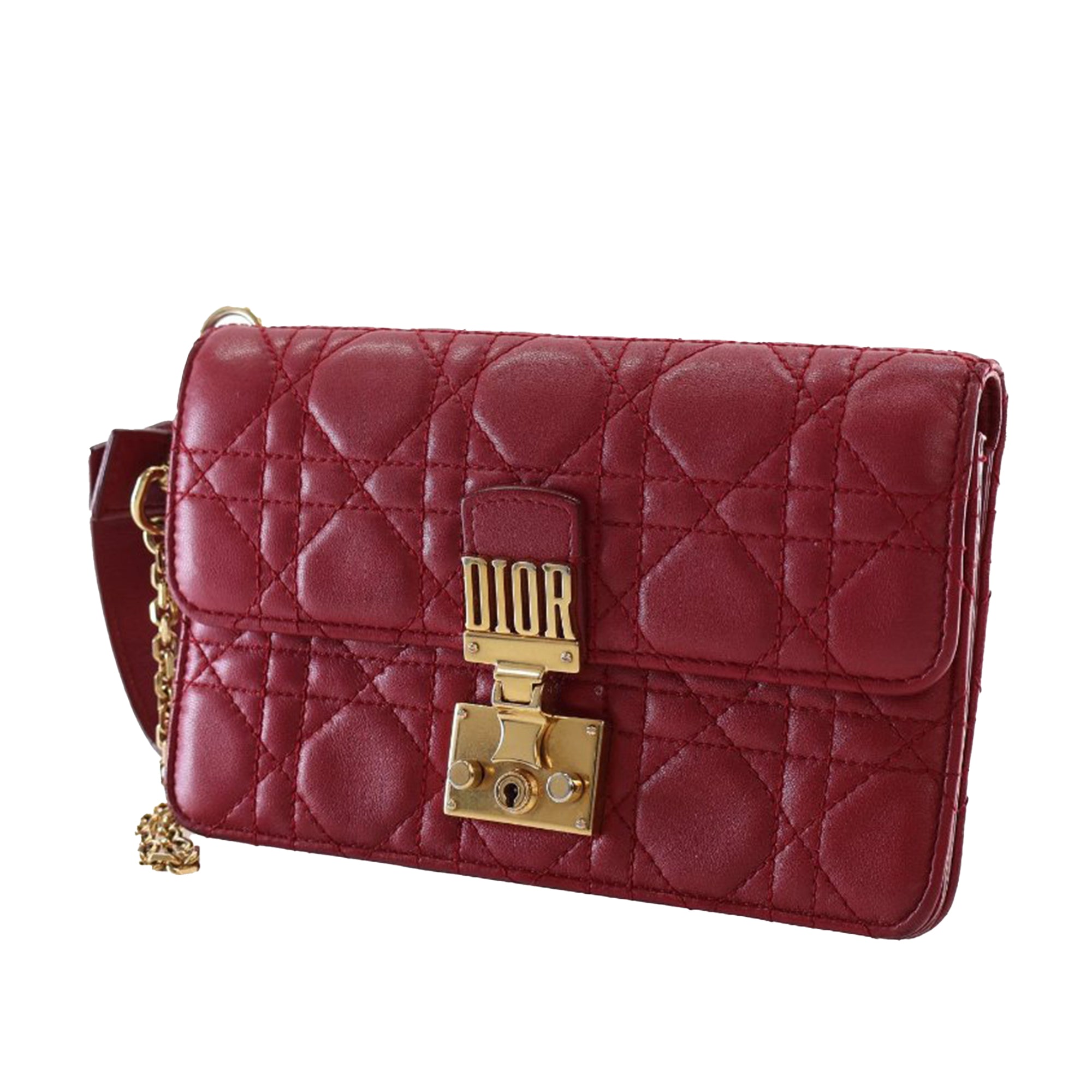 Dioraddict Wallet on Chain Cannage Quilt Lambskin