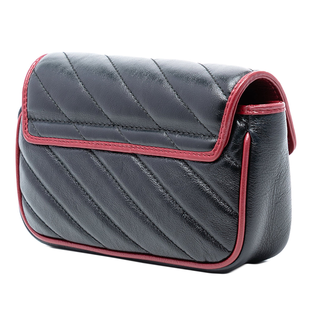 GG Marmont Flap Bag Diagonal Quilted Leather Super Mini