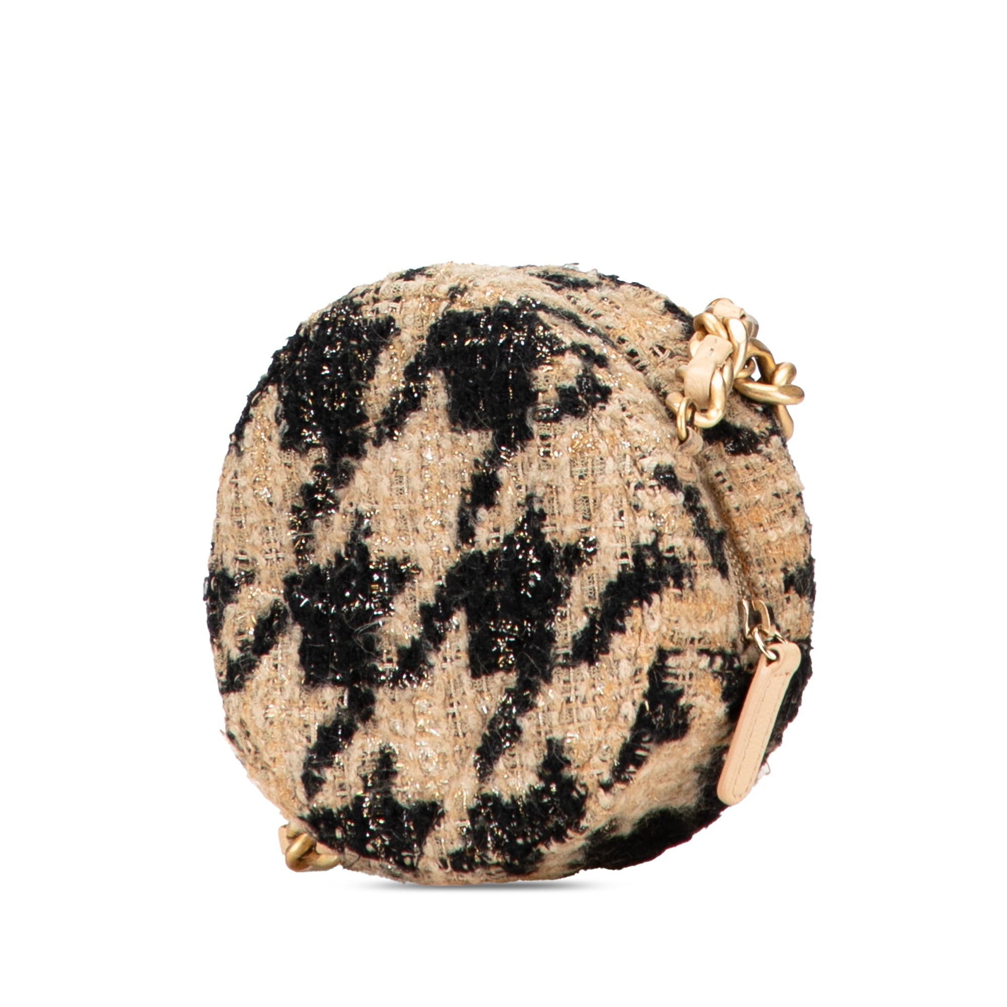 19 Round Clutch with Chain and Coin Purse Quilted Tweed and Lambskin