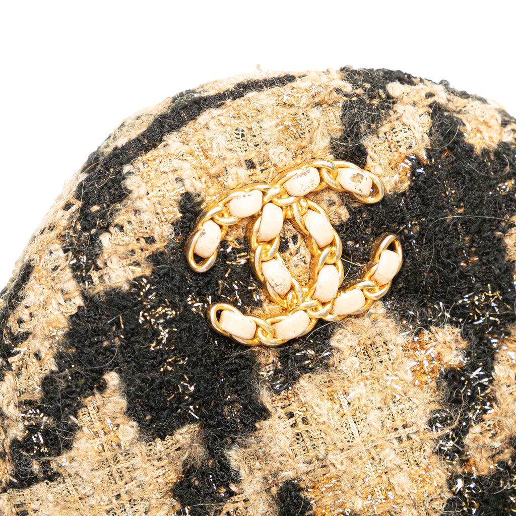 19 Round Clutch with Chain and Coin Purse Quilted Tweed and Lambskin