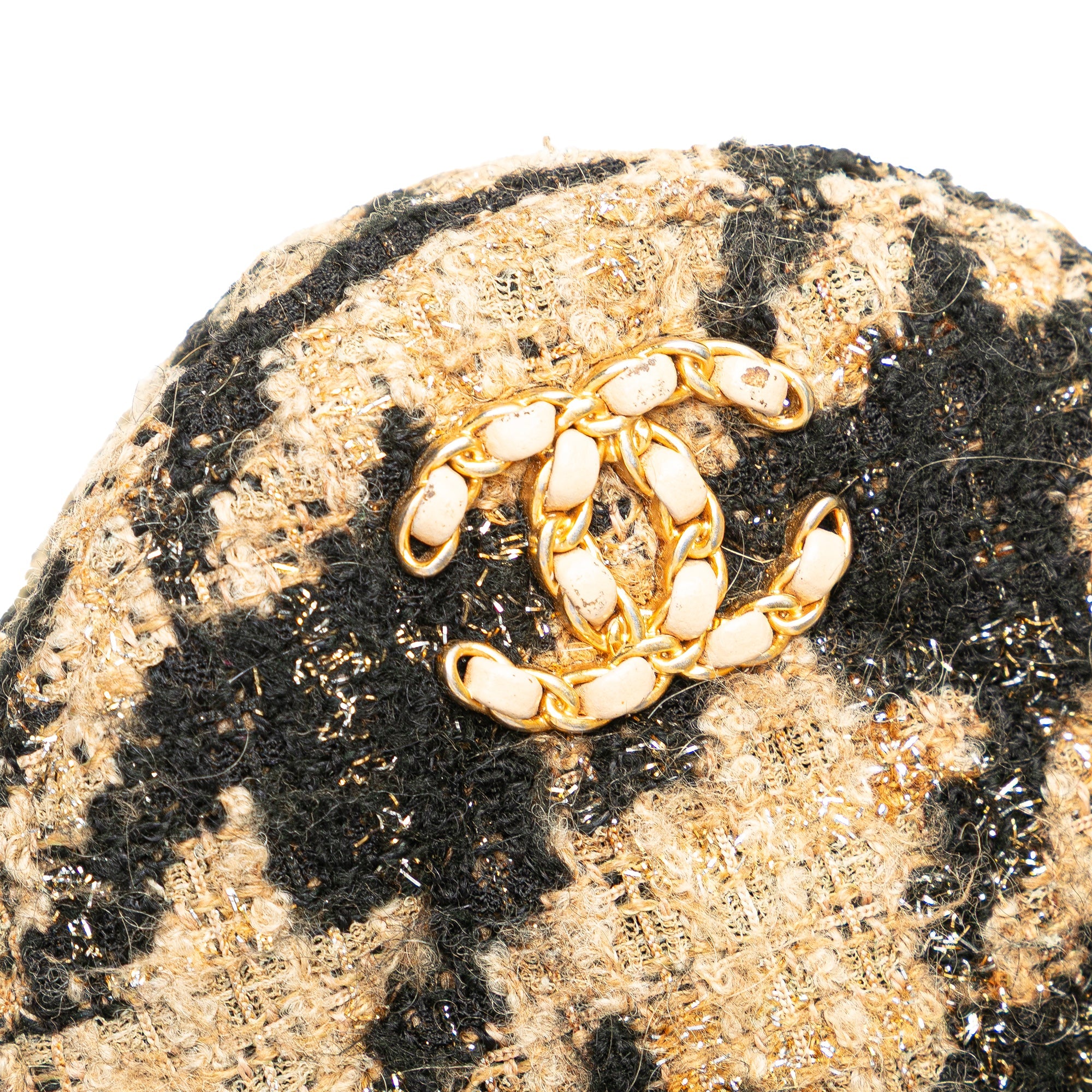 19 Round Clutch with Chain and Coin Purse Quilted Tweed and Lambskin