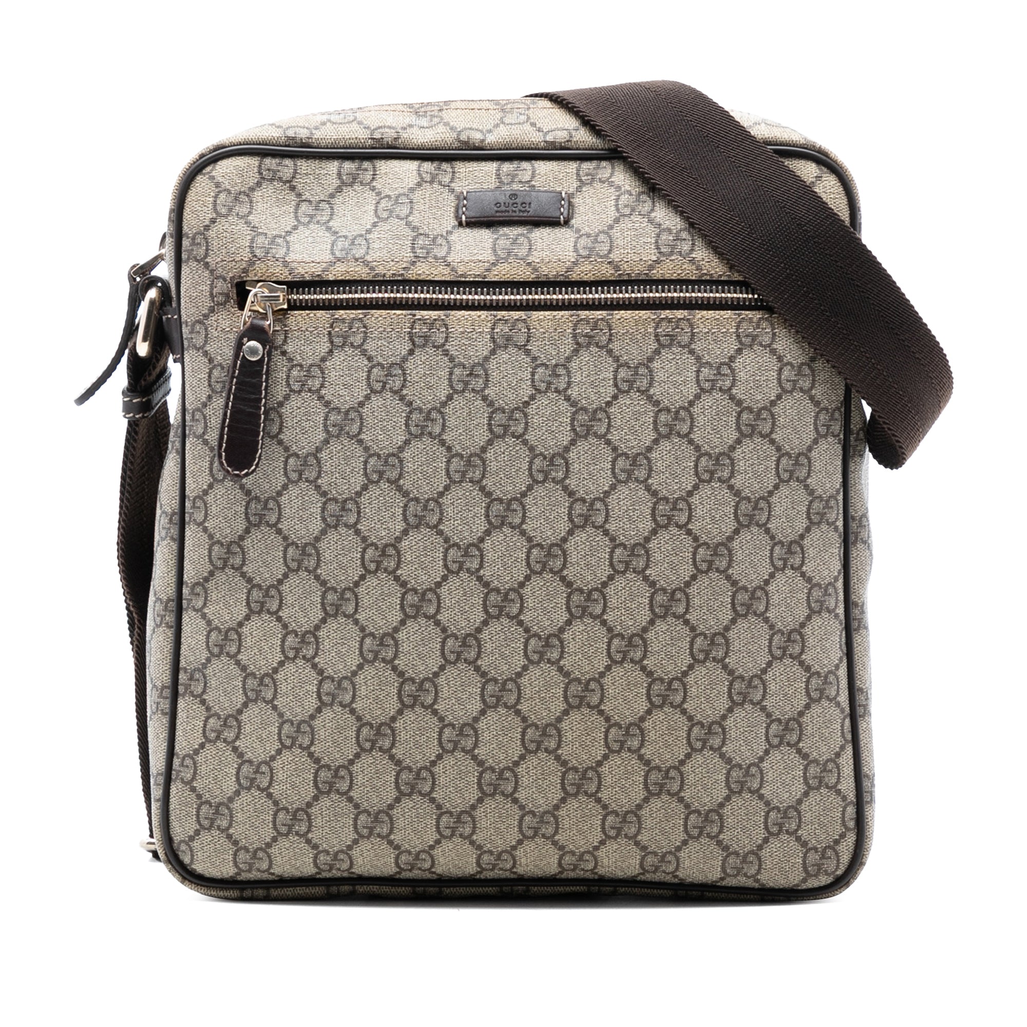 Front Zip Messenger GG Coated Canvas Medium