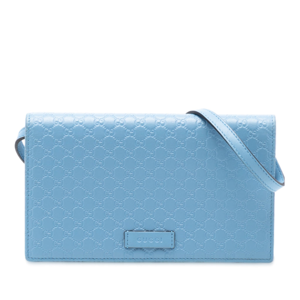 Wallet on Strap Microguccissima Leather