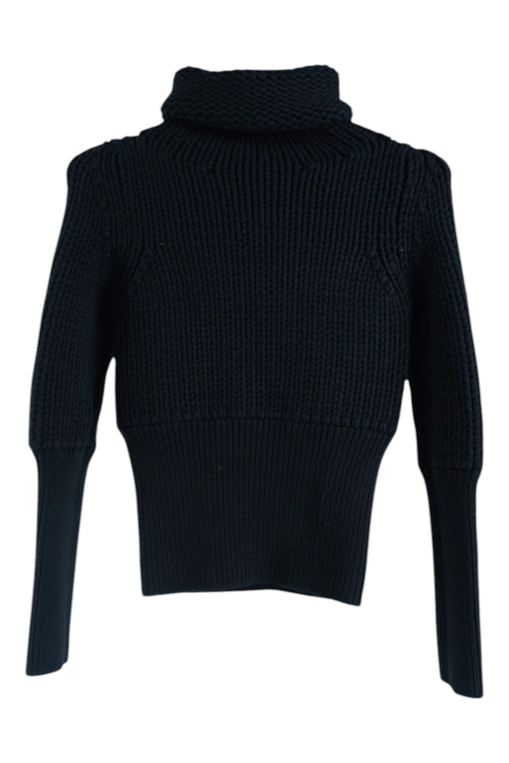 Women's Gucci Black Heavy Crop Polo Neck Knitwear