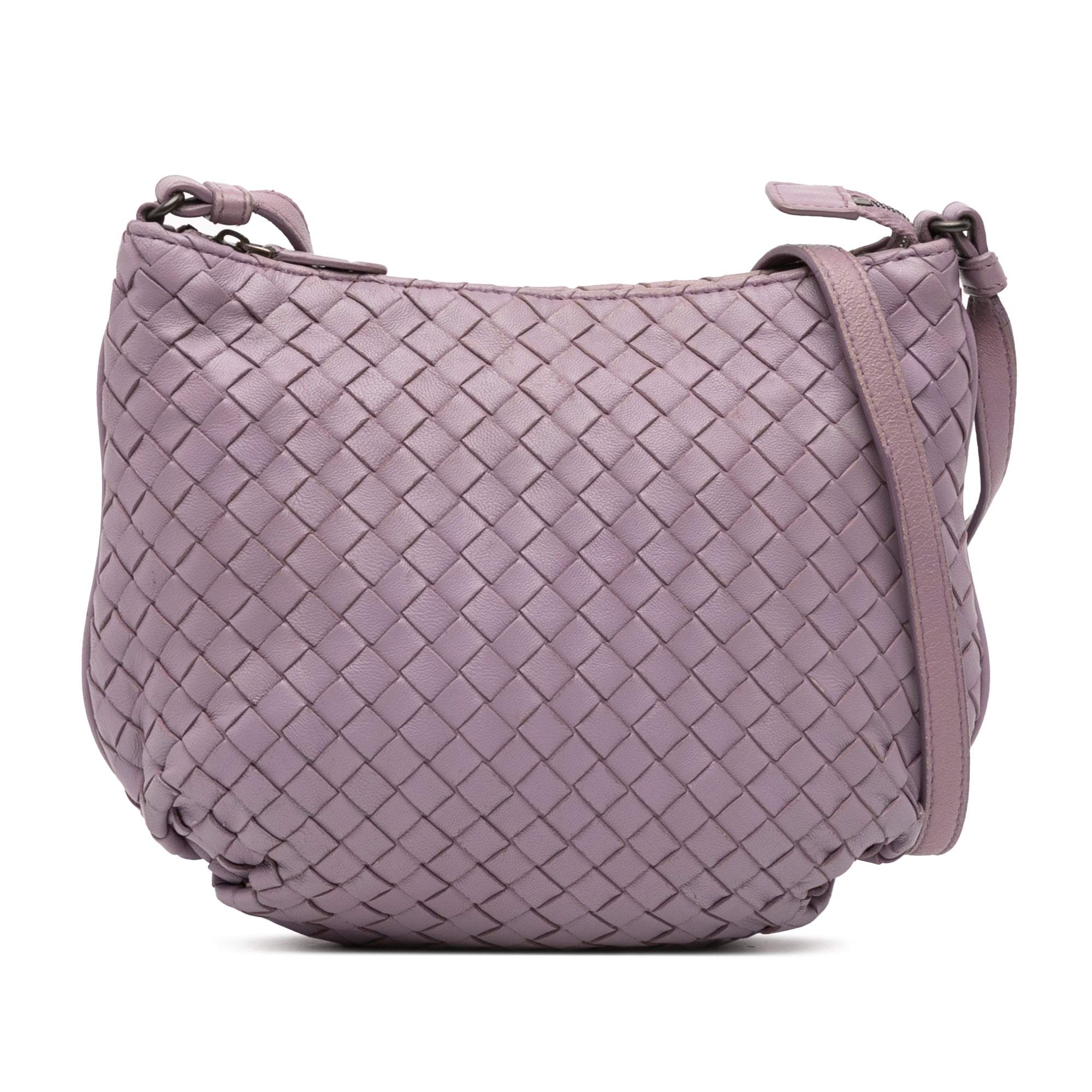Saddle Zip Messenger Bag Intrecciato Nappa Small