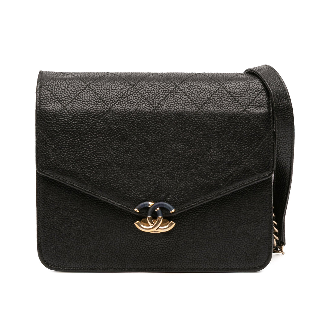 Thread Around Wallet on Chain Quilted Caviar