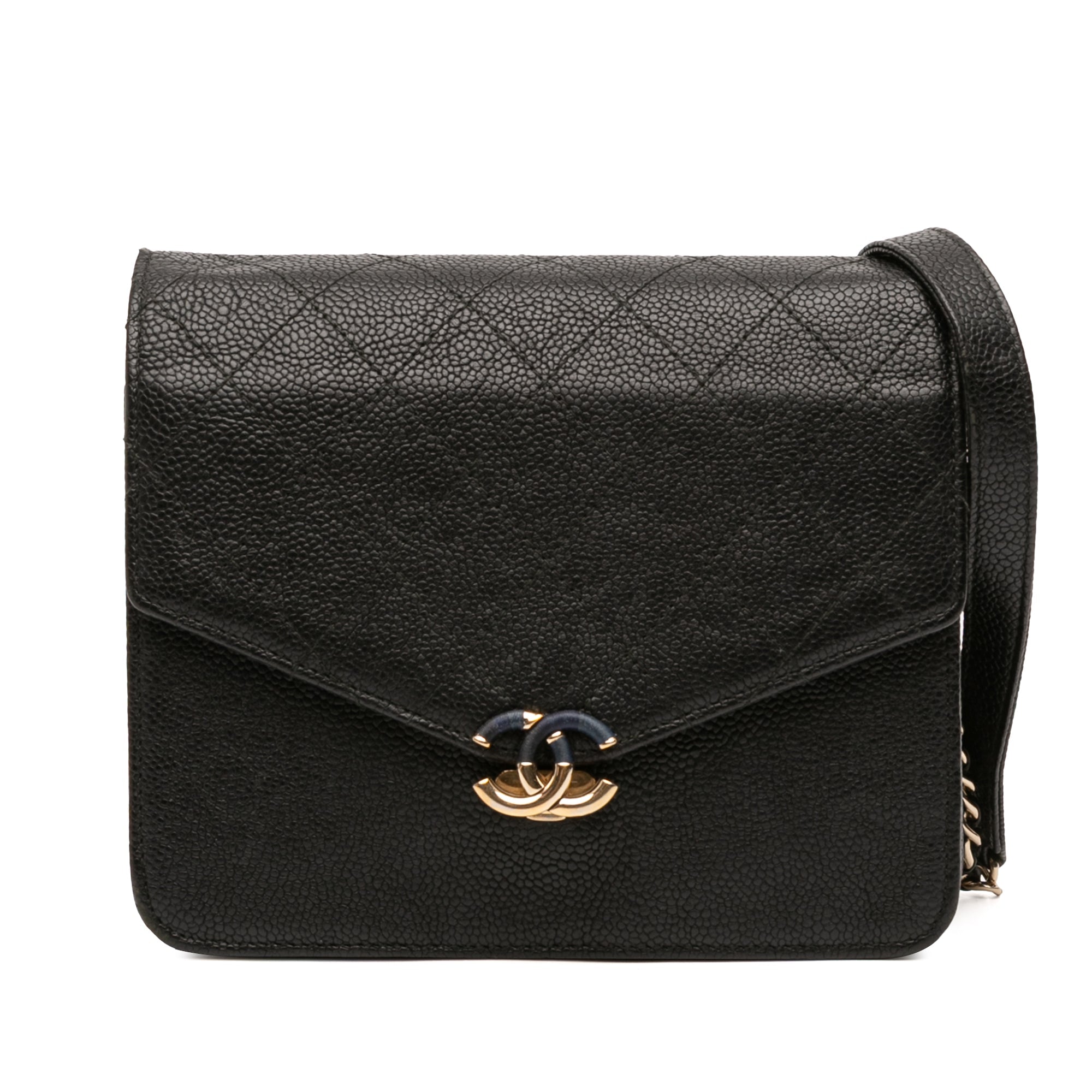 Thread Around Wallet on Chain Quilted Caviar