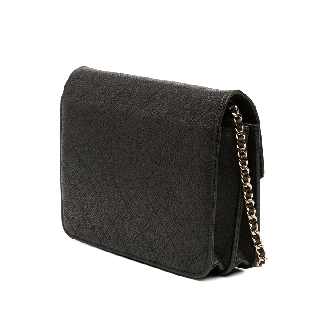 Thread Around Wallet on Chain Quilted Caviar
