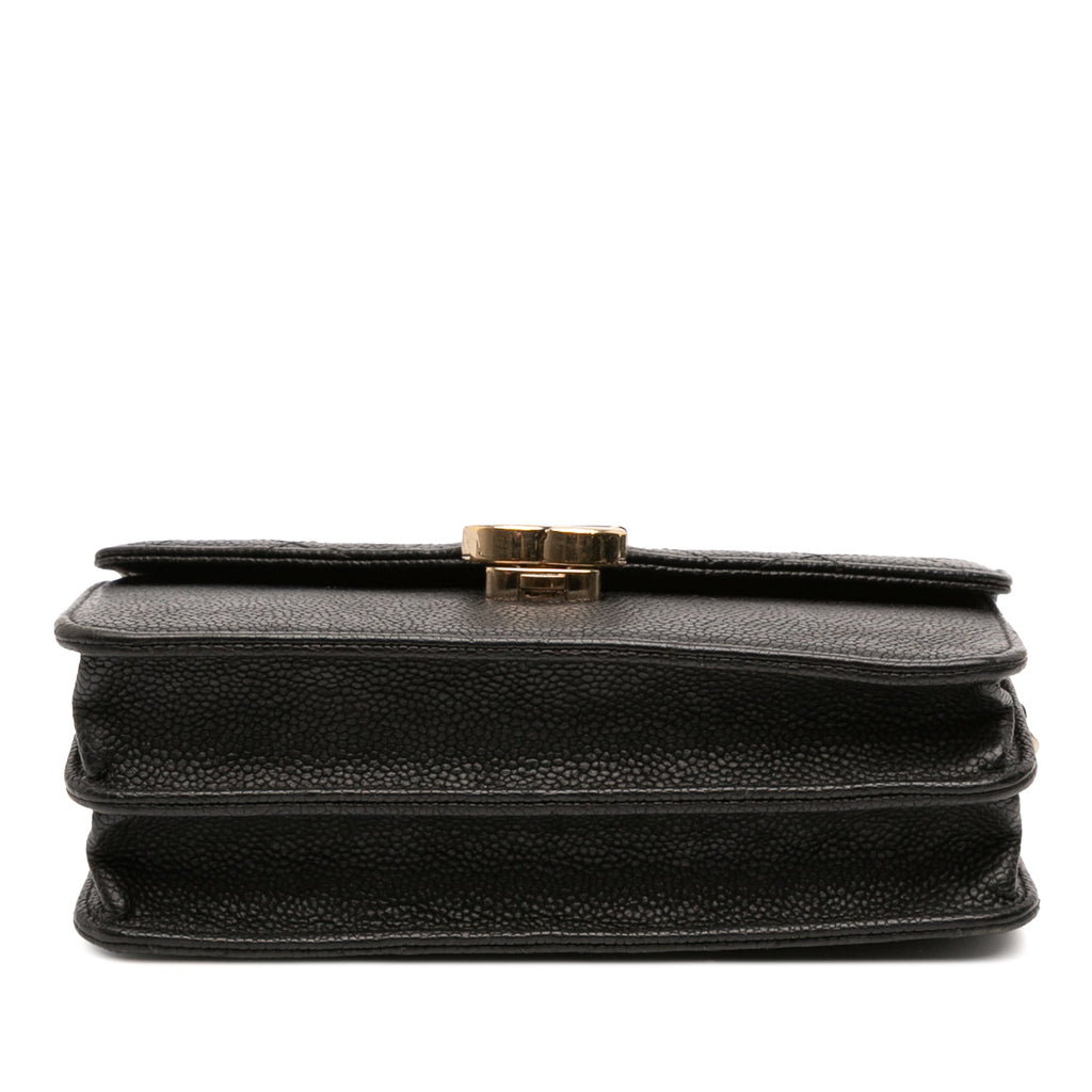 Thread Around Wallet on Chain Quilted Caviar
