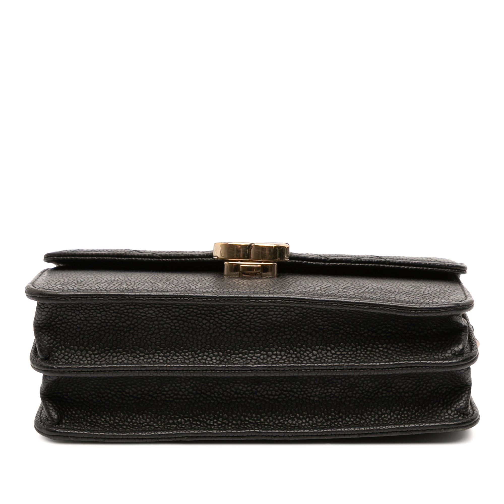Thread Around Wallet on Chain Quilted Caviar