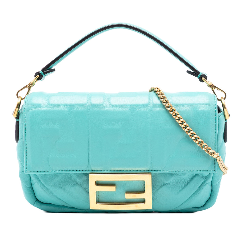Baguette NM Bag Zucca Embossed Leather Mini