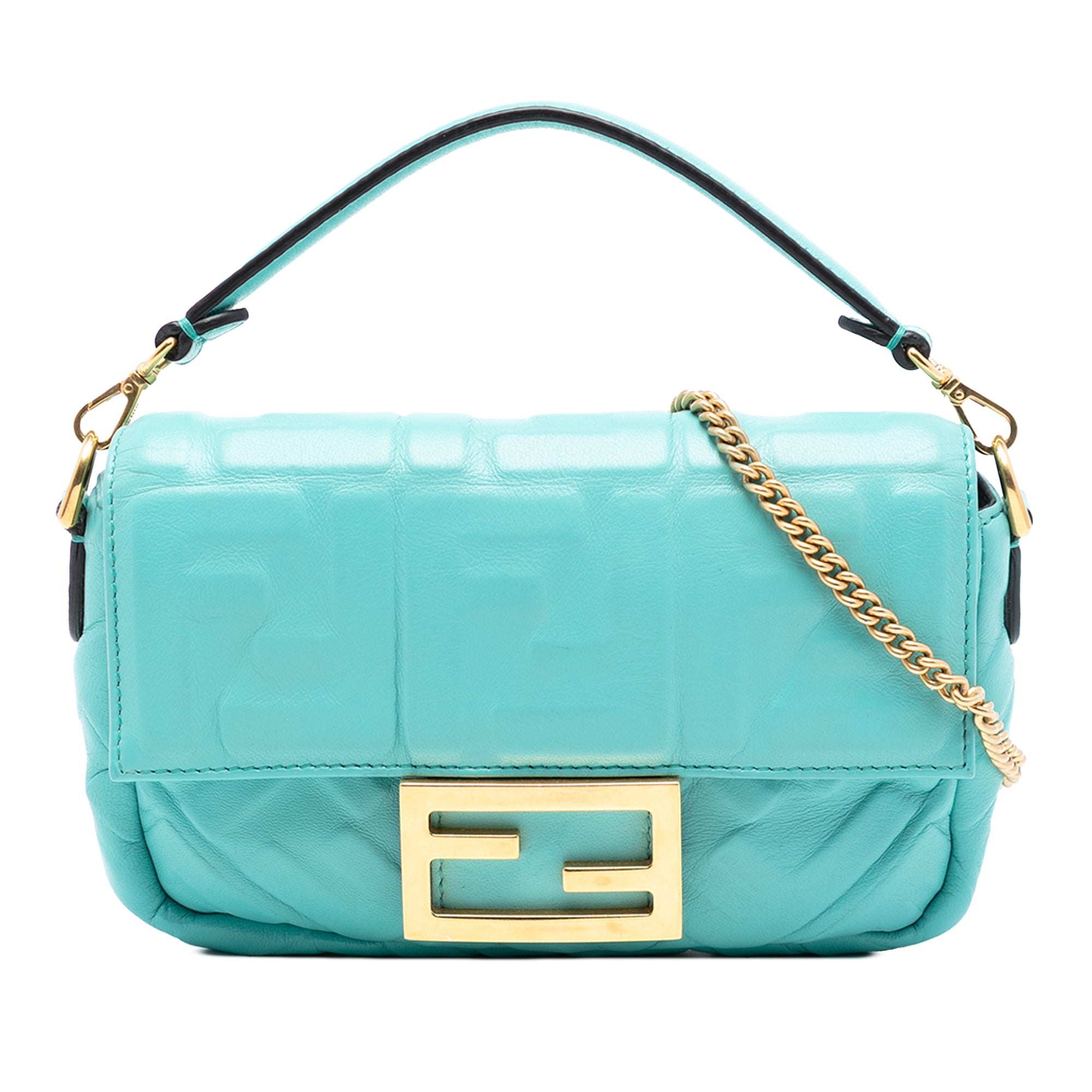 Baguette NM Bag Zucca Embossed Leather Mini