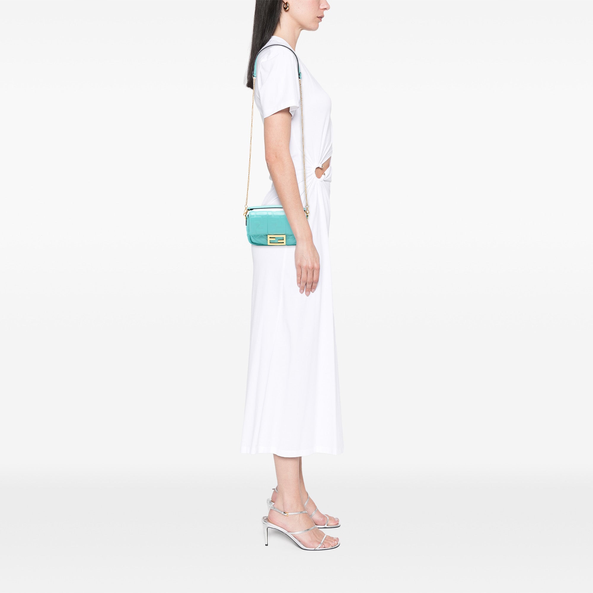 Baguette NM Bag Zucca Embossed Leather Mini