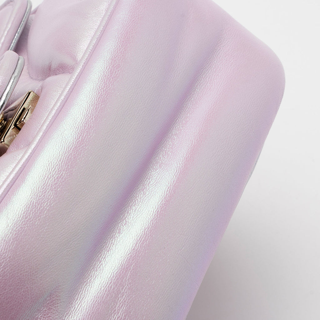 GG Marmont Square Flap Bag Chevron Iridescent Leather Mini