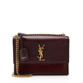 Sunset Crossbody Bag Python with Leather and Suede Medium