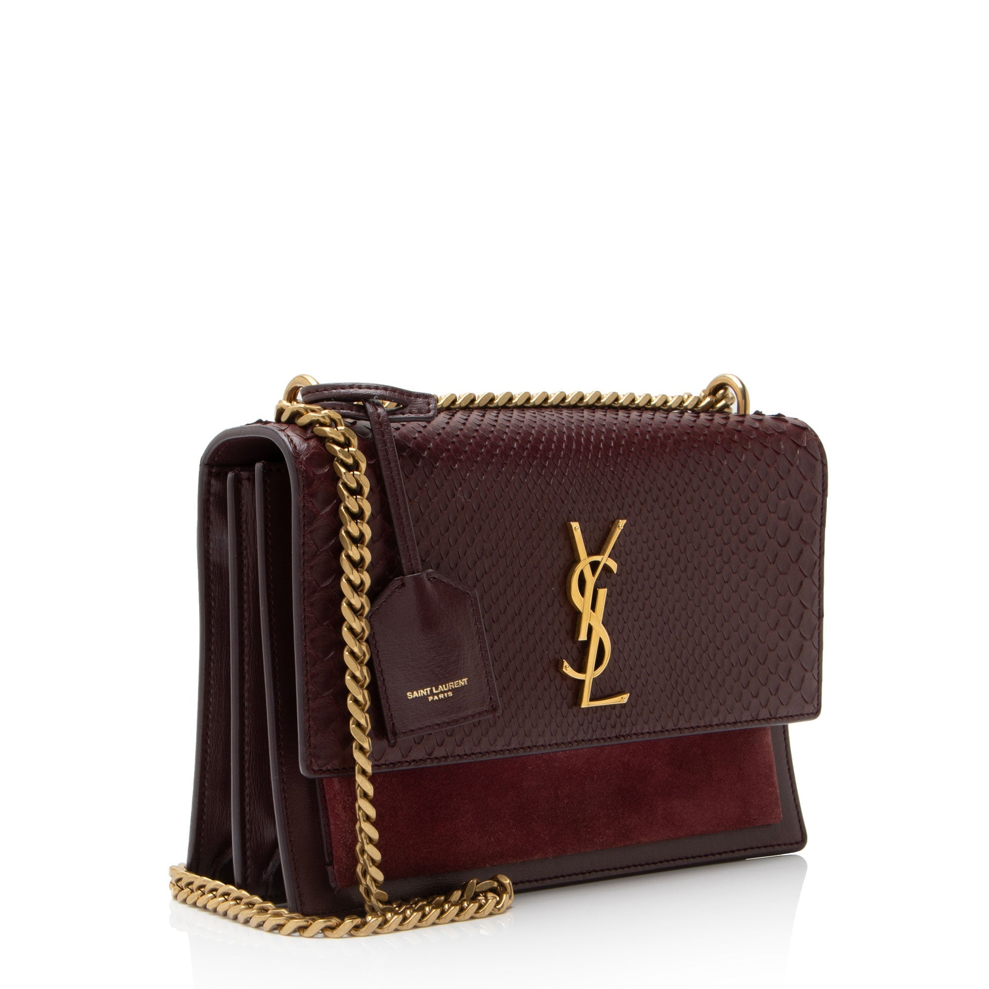 Sunset Crossbody Bag Python with Leather and Suede Medium