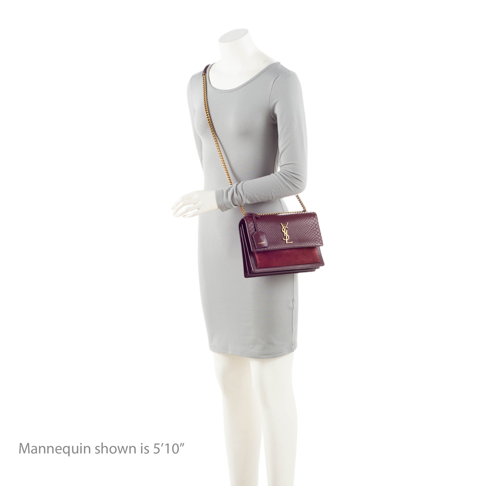 Sunset Crossbody Bag Python with Leather and Suede Medium
