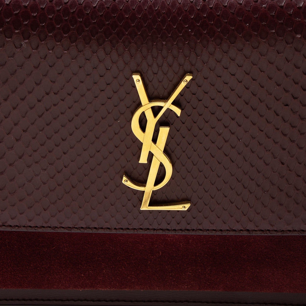 Sunset Crossbody Bag Python with Leather and Suede Medium