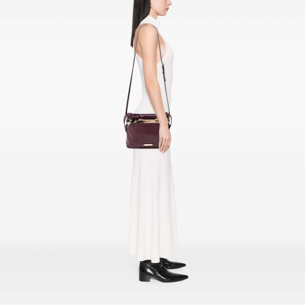 Little Crush Crossbody Bag Leather and House Check Canvas