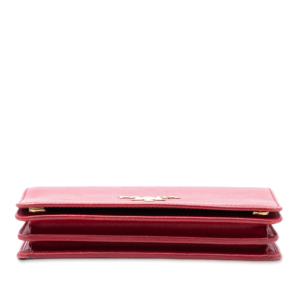 Chain Wallet Crossbody Saffiano Leather