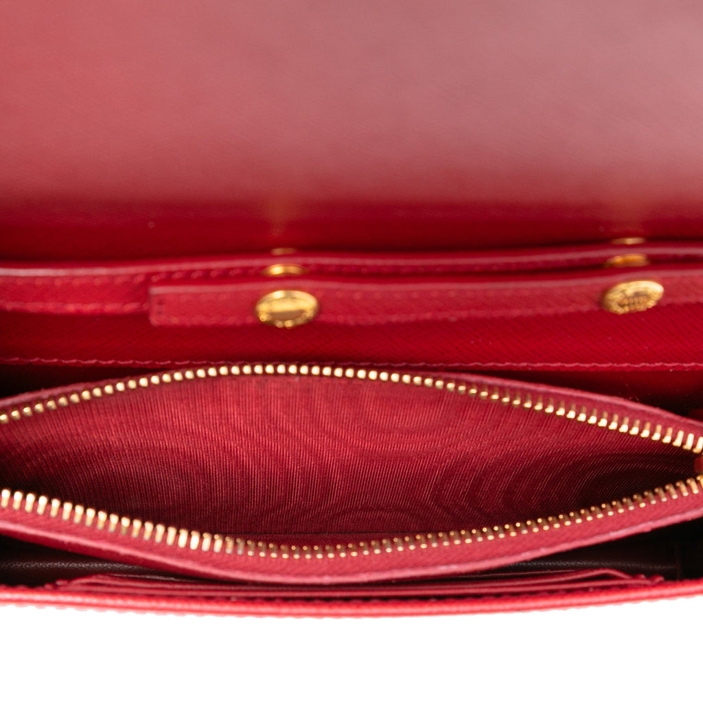 Chain Wallet Crossbody Saffiano Leather