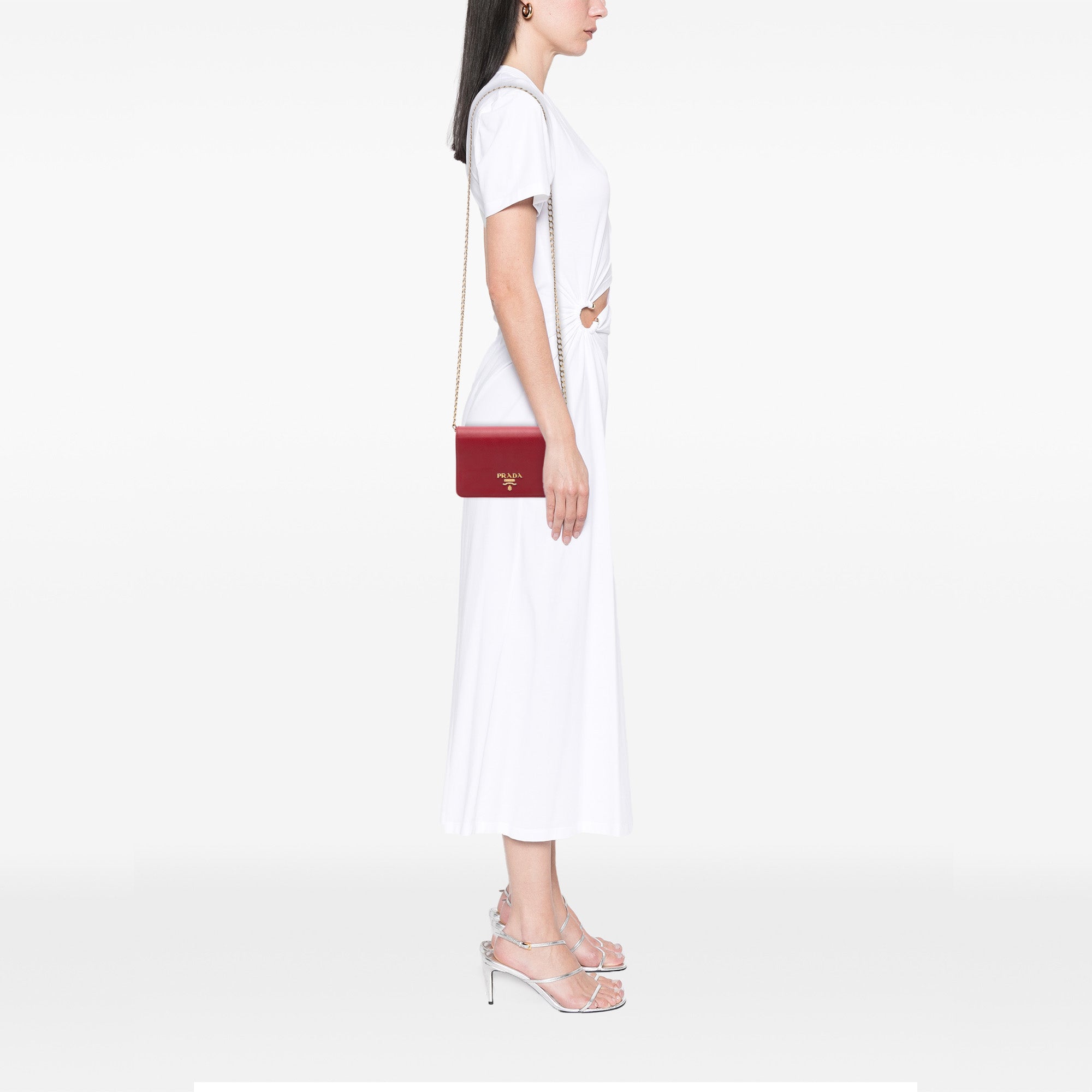 Chain Wallet Crossbody Saffiano Leather