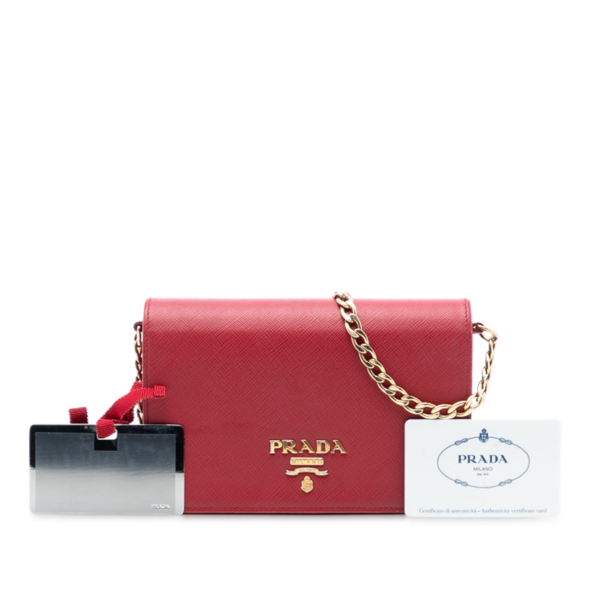 Chain Wallet Crossbody Saffiano Leather