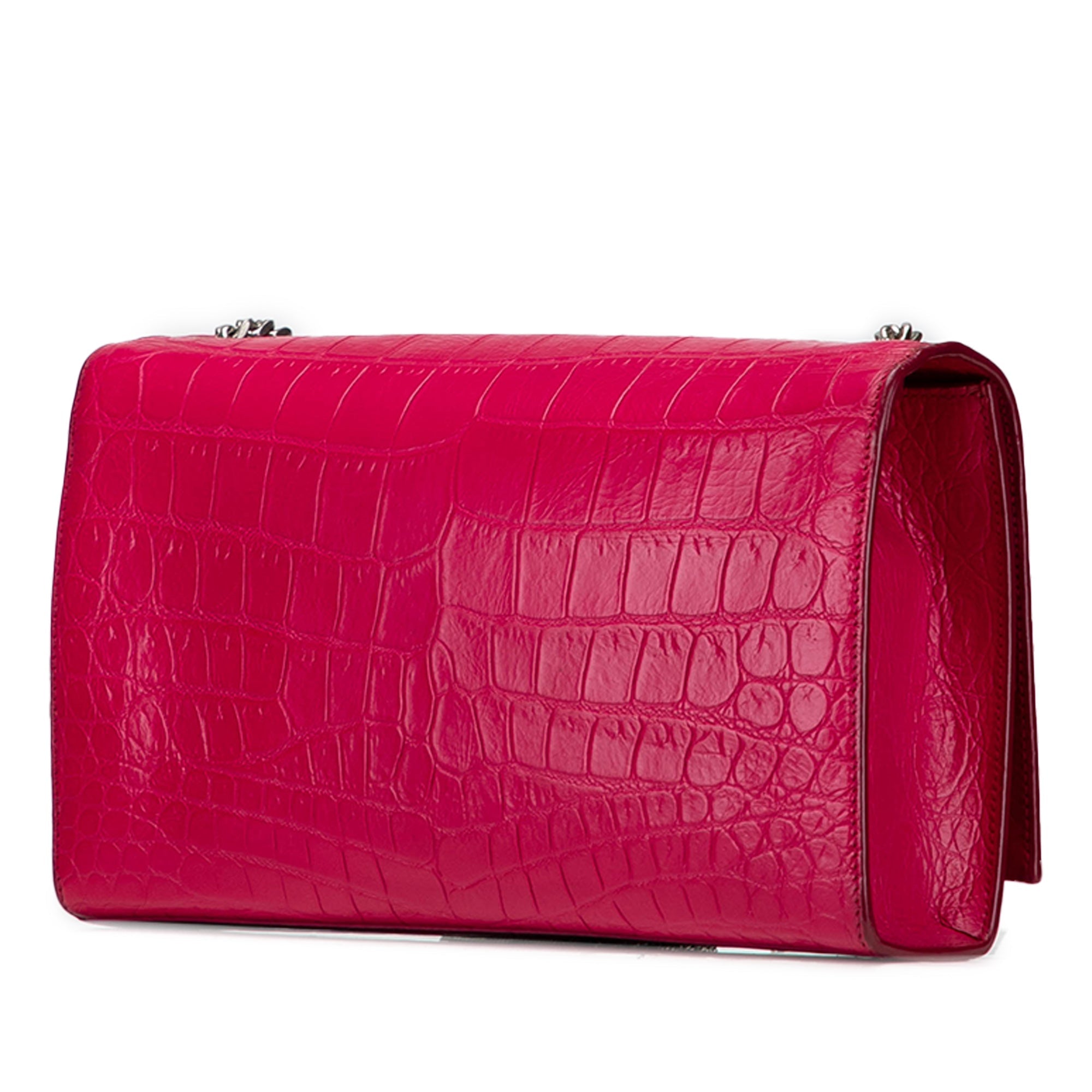 Classic Monogram Tassel Crossbody Bag Crocodile Embossed Leather Medium