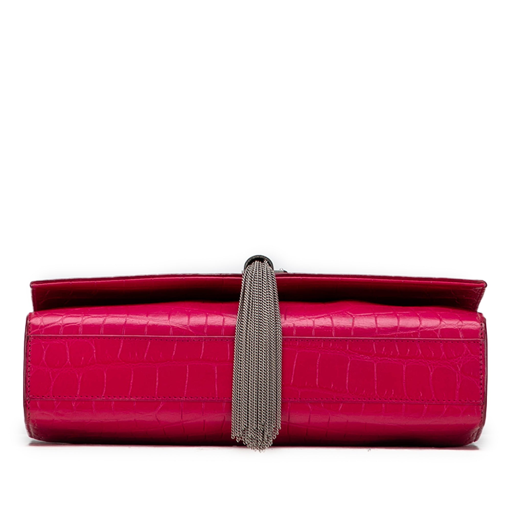 Classic Monogram Tassel Crossbody Bag Crocodile Embossed Leather Medium