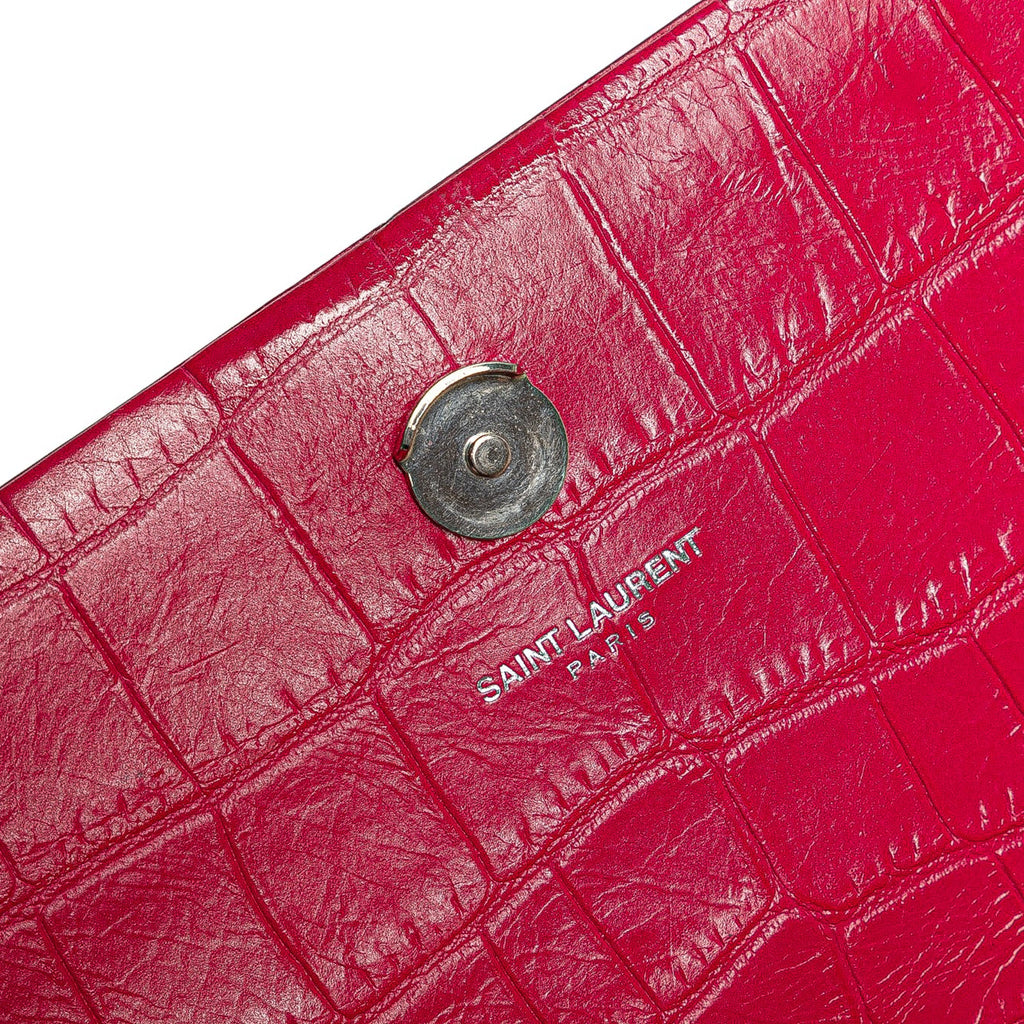 Classic Monogram Tassel Crossbody Bag Crocodile Embossed Leather Medium