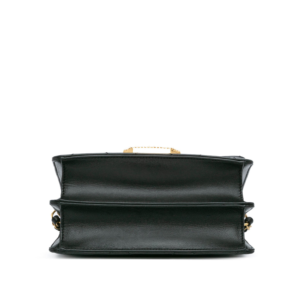 Crystal Geometric Frame CC Flap Bag Quilted Calfskin Mini