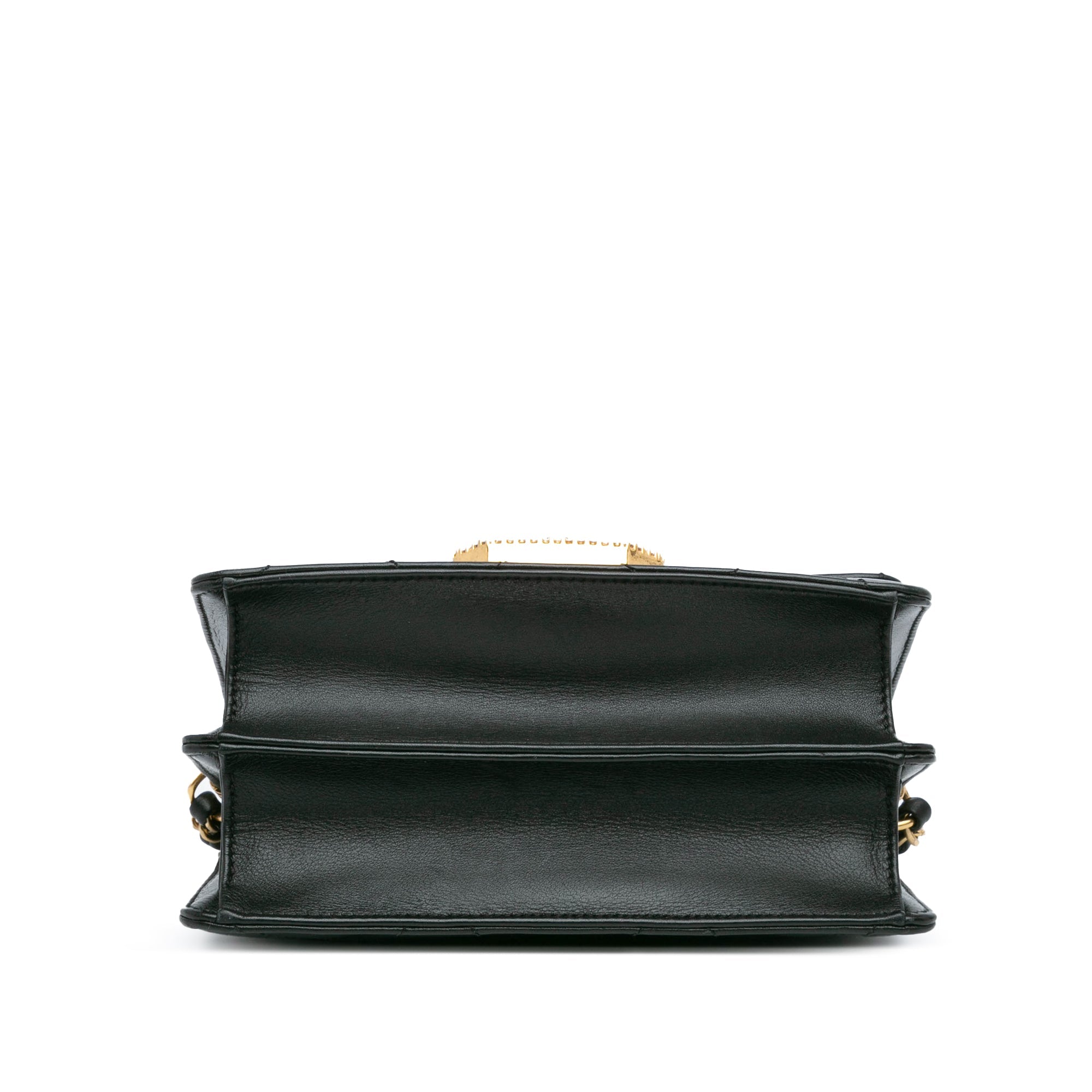 Crystal Geometric Frame CC Flap Bag Quilted Calfskin Mini