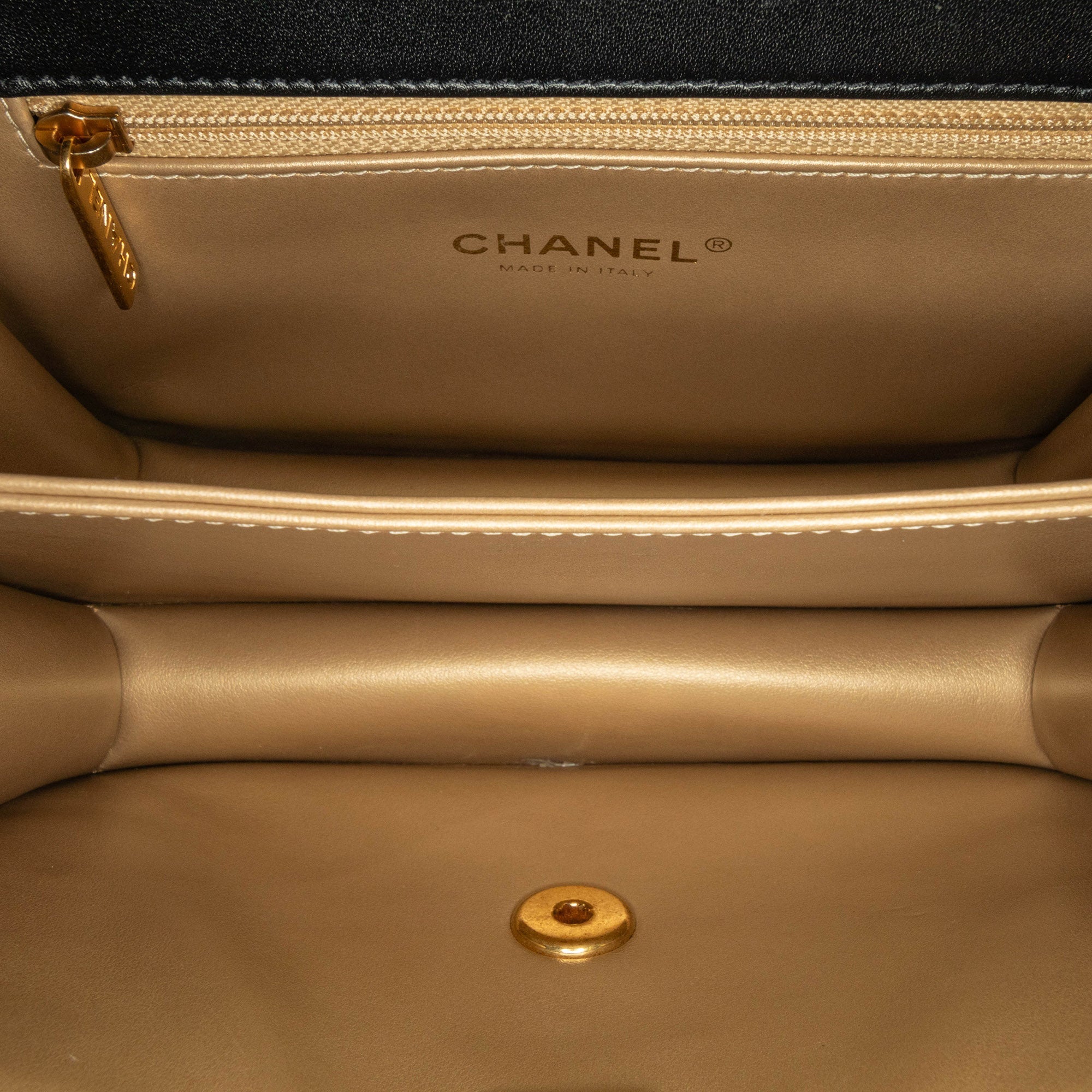Crystal Geometric Frame CC Flap Bag Quilted Calfskin Mini