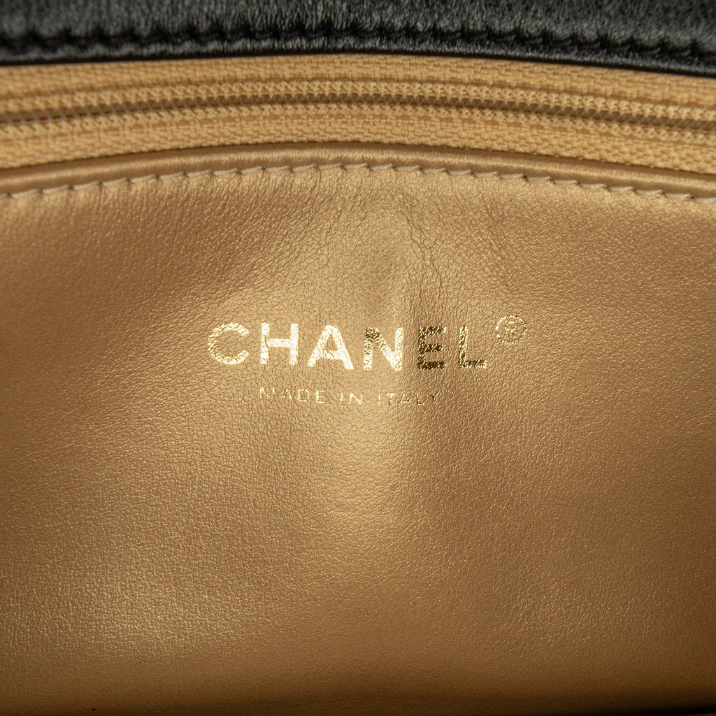 Crystal Geometric Frame CC Flap Bag Quilted Calfskin Mini