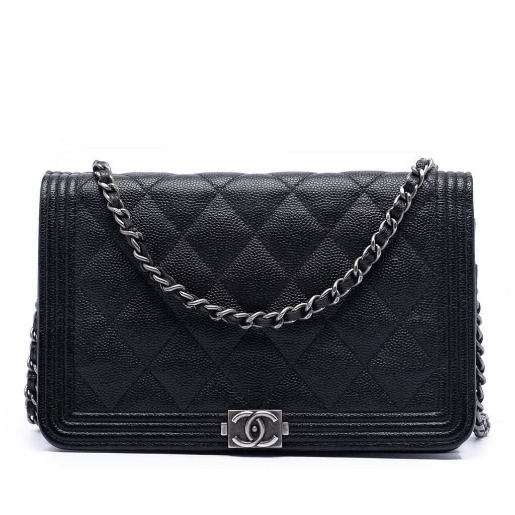 Boy Wallet on Chain Quilted Caviar