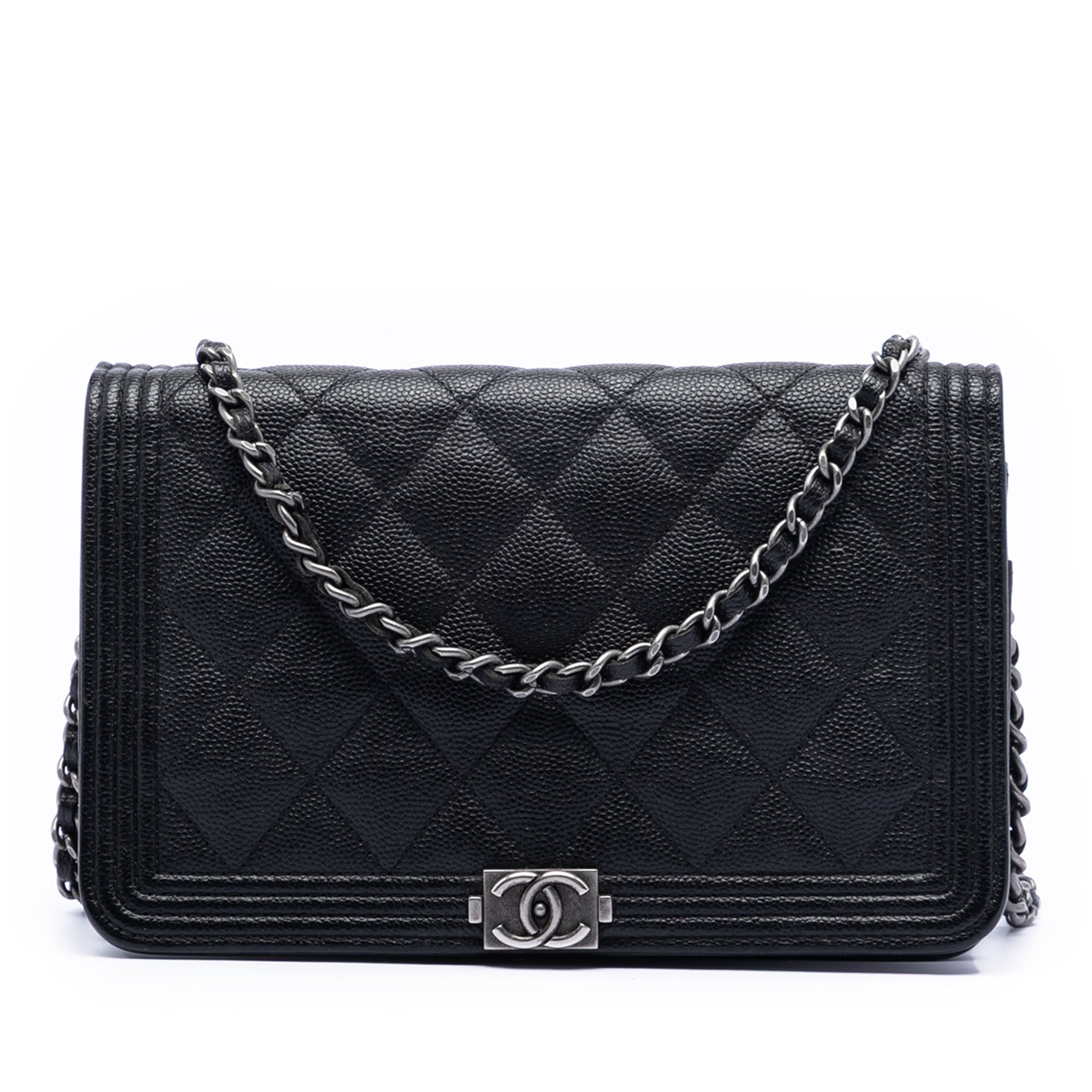 Boy Wallet on Chain Quilted Caviar
