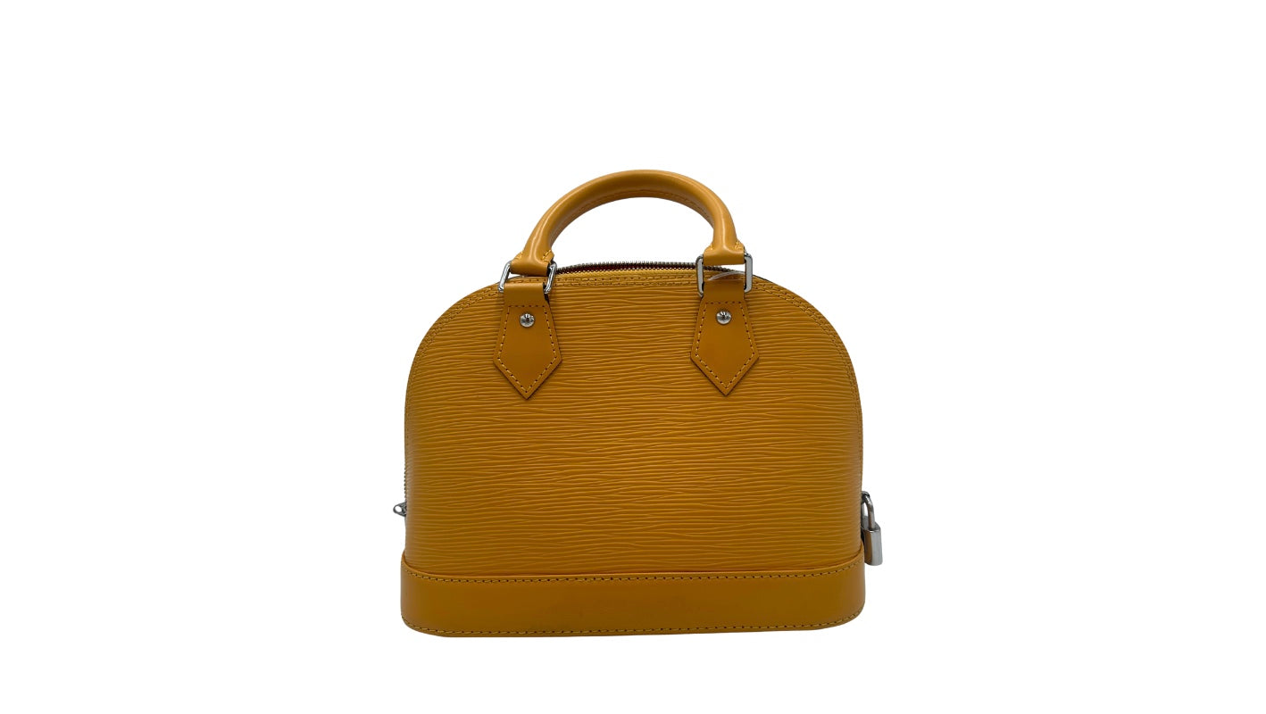 Louis Vuitton Alma Handbag Epi Leather Yellow Leather Handbag (Pre-Owned)