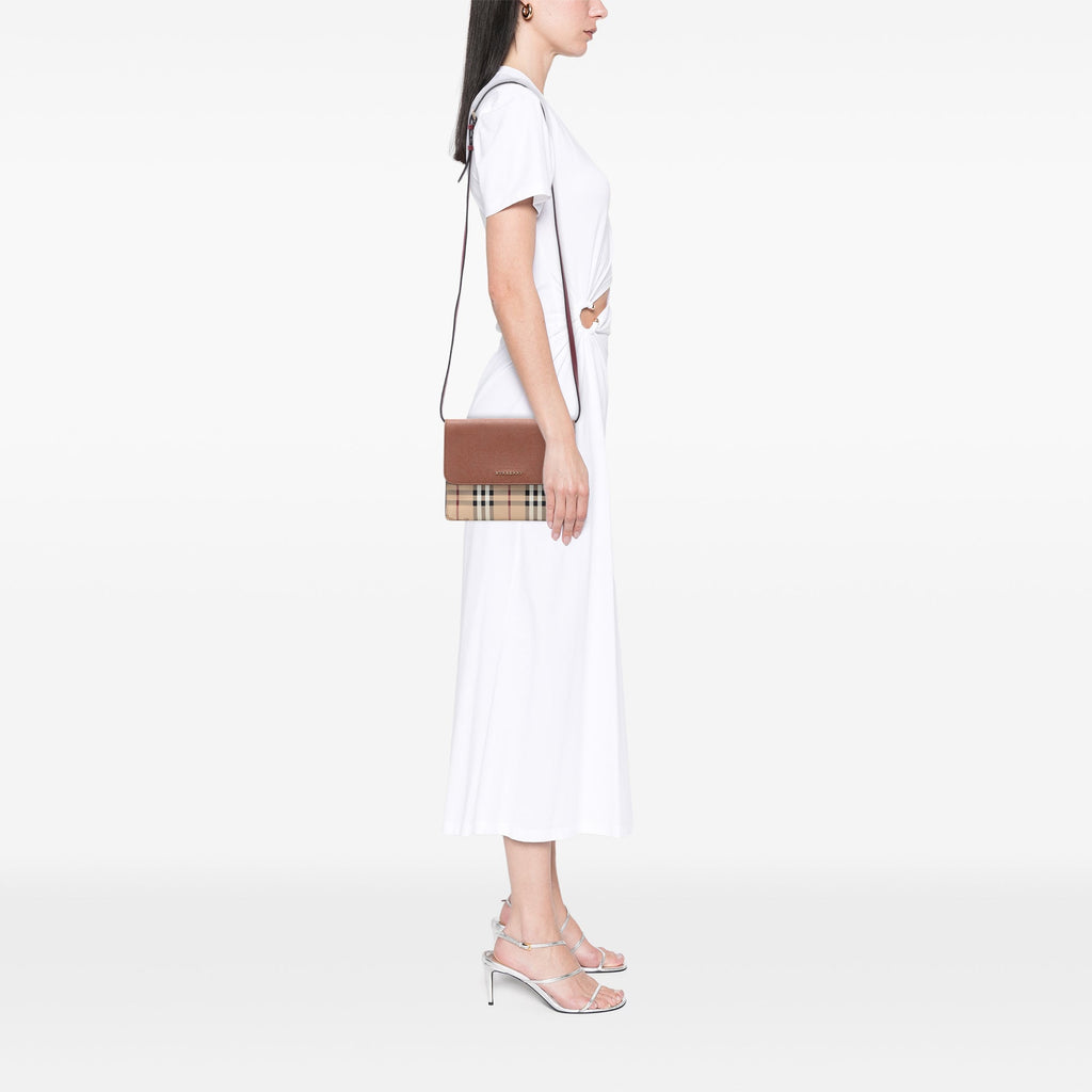 Loxley Crossbody Bag Haymarket Coated Canvas and Leather Small