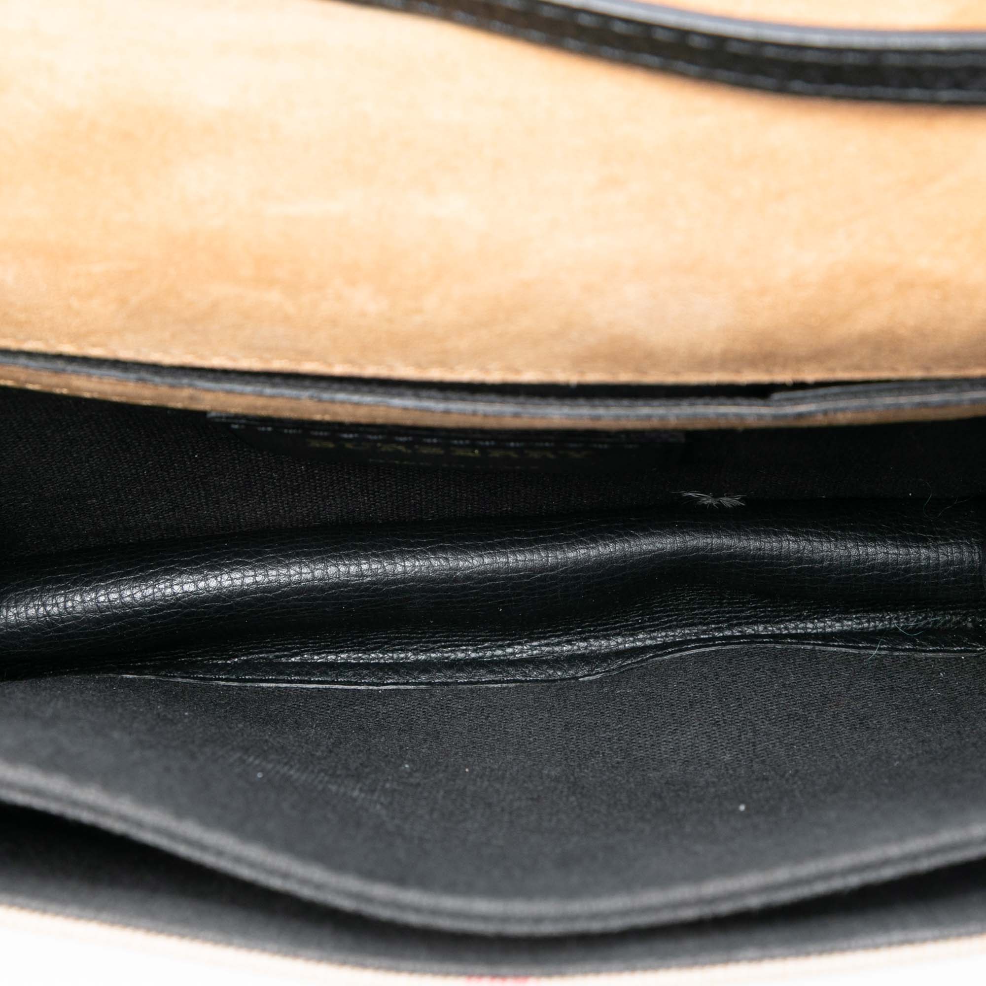 Macken Crossbody Bag Leather and House Check Canvas Small