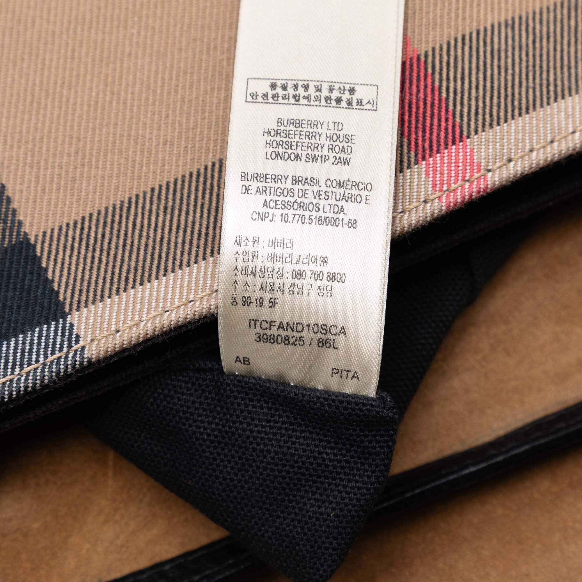 Macken Crossbody Bag Leather and House Check Canvas Small