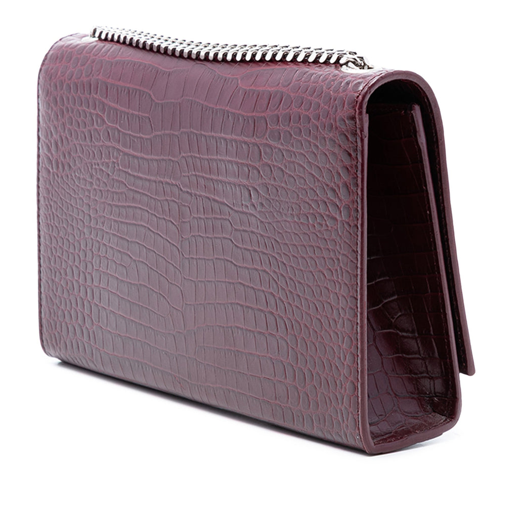 Classic Monogram Tassel Crossbody Bag Crocodile Embossed Leather Medium