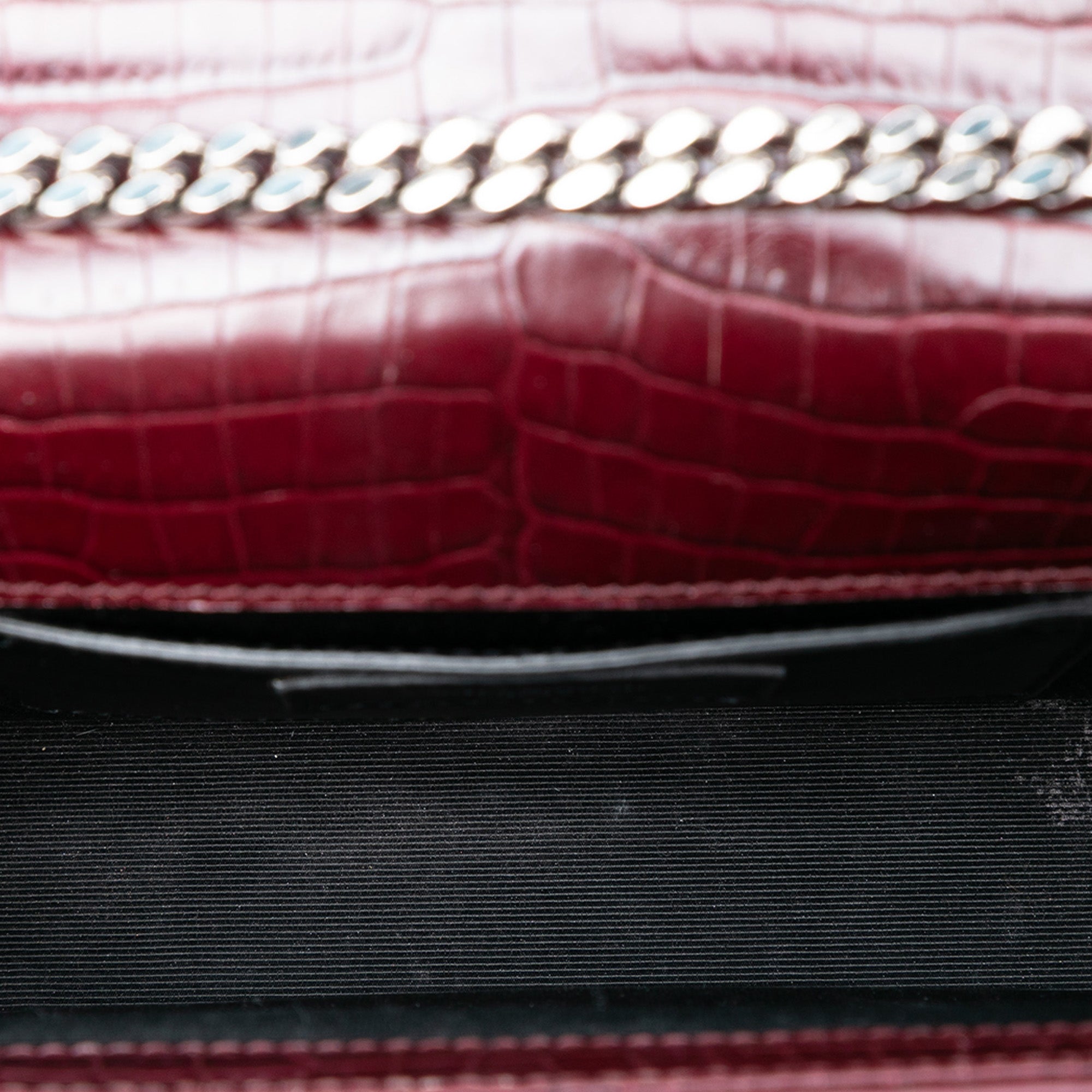 Classic Monogram Tassel Crossbody Bag Crocodile Embossed Leather Medium