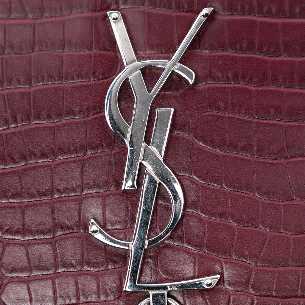 Classic Monogram Tassel Crossbody Bag Crocodile Embossed Leather Medium