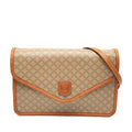Vintage Saddle Flap Shoulder Bag Macadam Coated Canvas Small