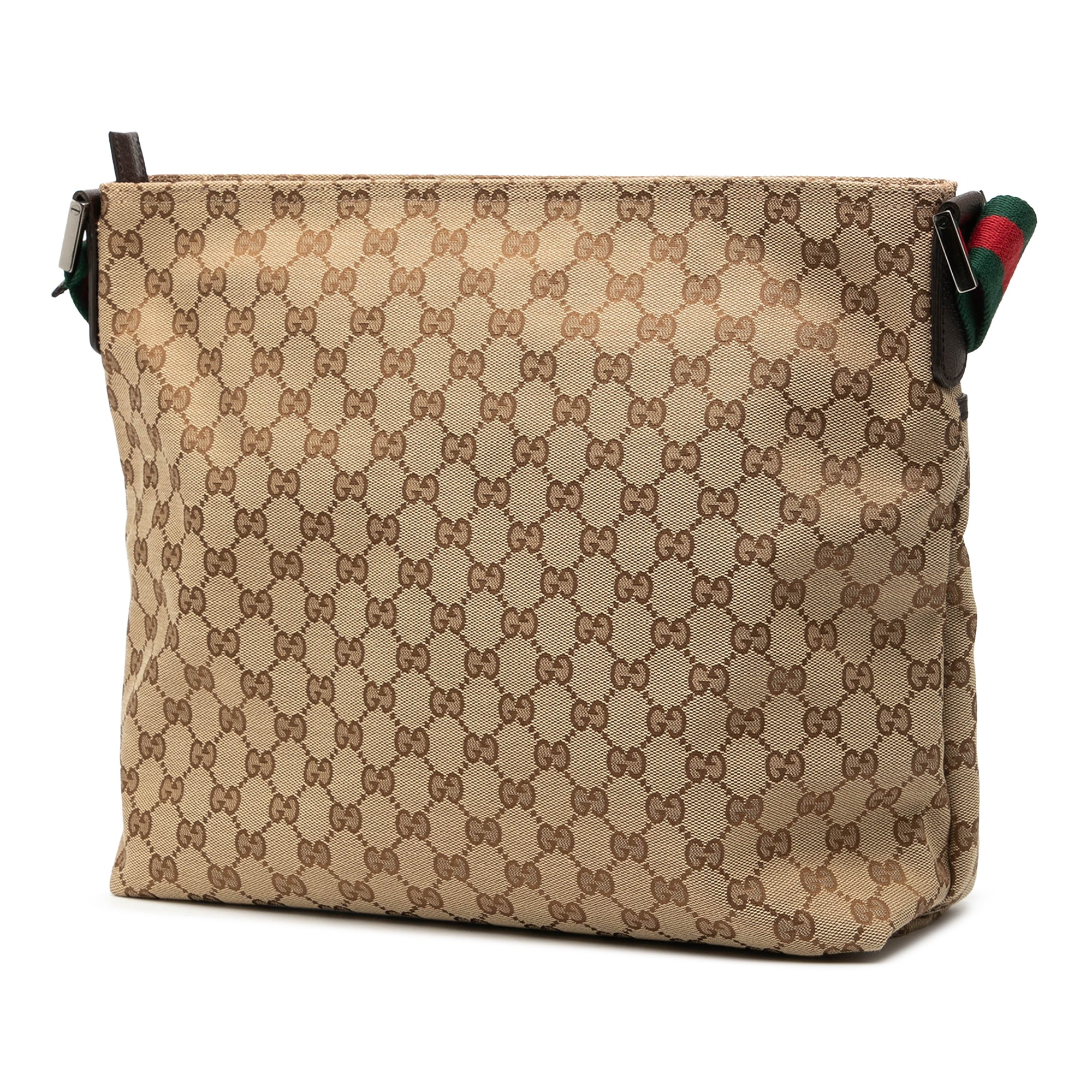 Web Strap Zip Messenger Bag GG Canvas Medium