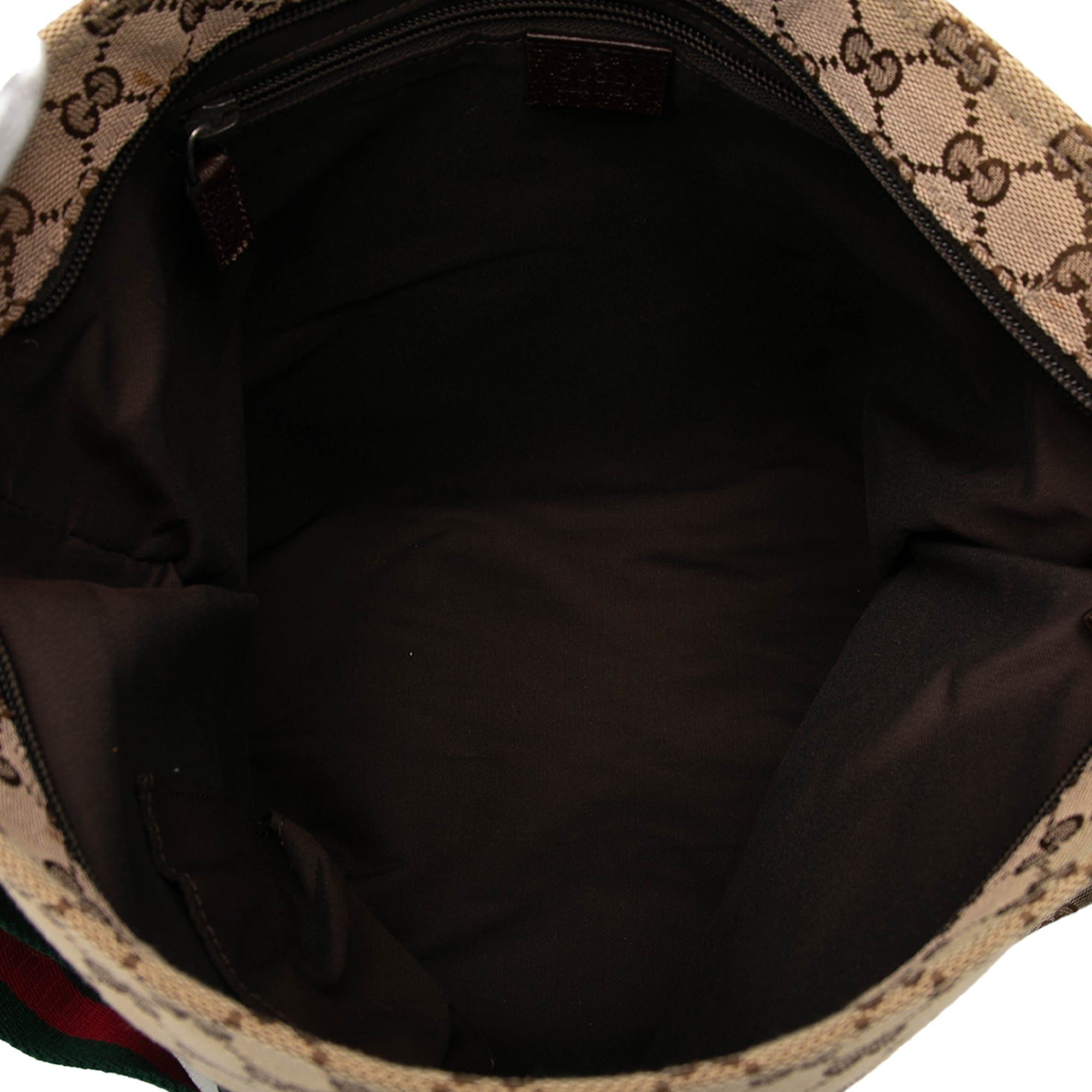 Web Strap Zip Messenger Bag GG Canvas Medium
