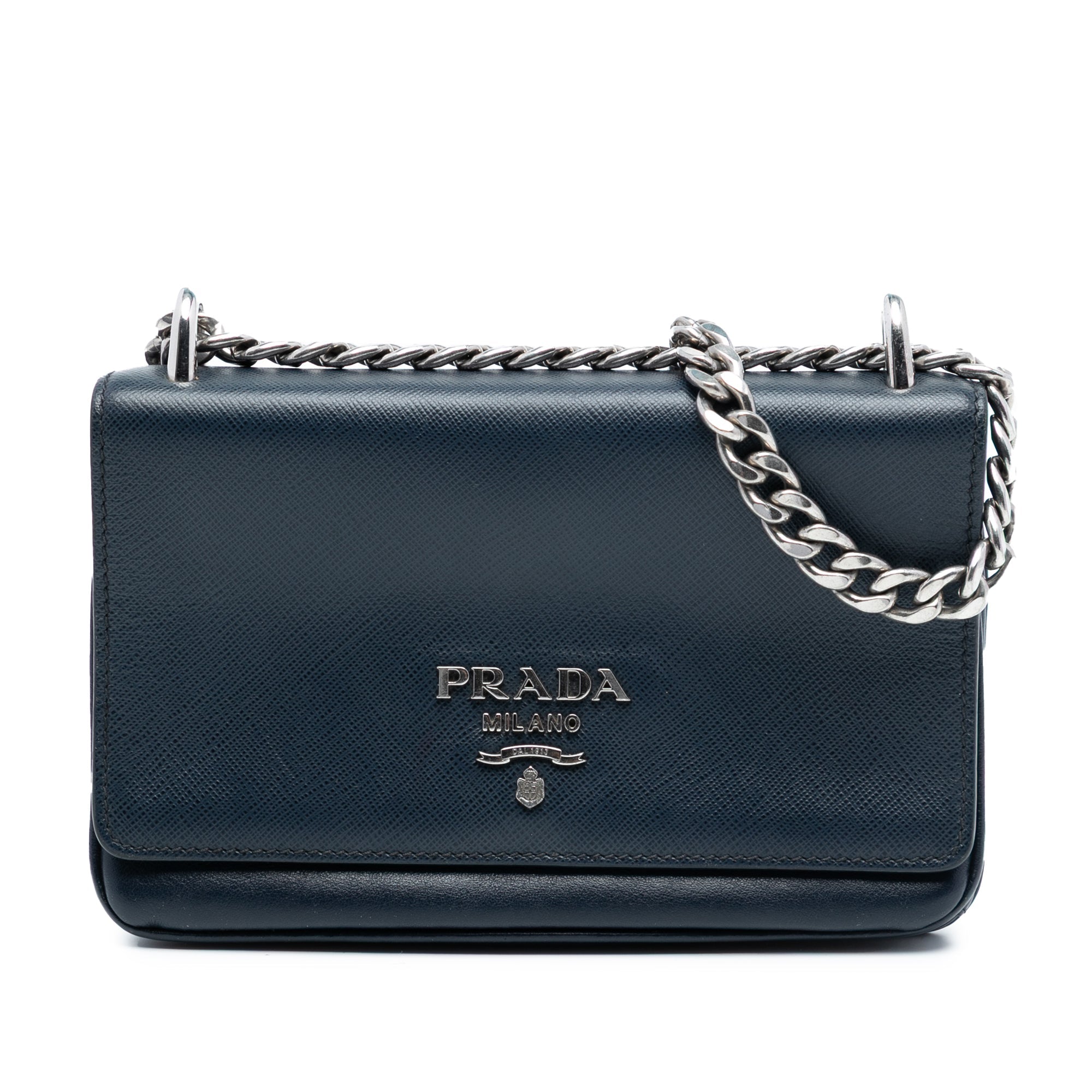 Chain Flap Crossbody Bag Saffiano and Soft Calf Small