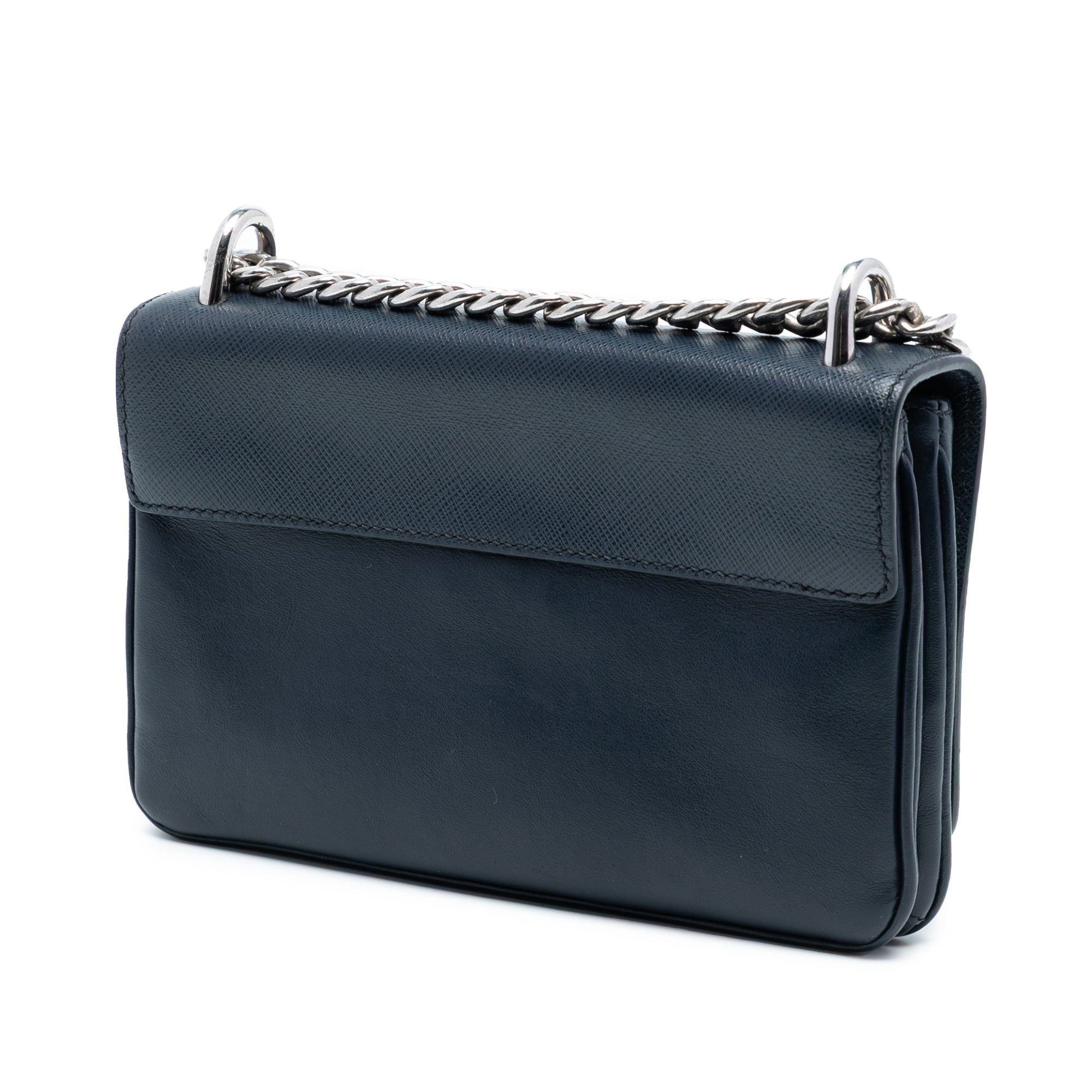 Chain Flap Crossbody Bag Saffiano and Soft Calf Small